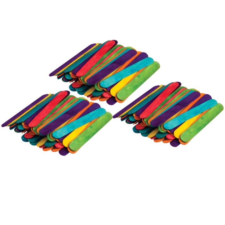 Teacher Created Resources® STEM Basics: Multicolor Jumbo Craft Sticks, 200 Per Pack, 3 Packs