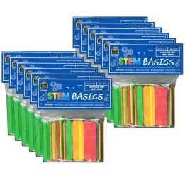 Teacher Created Resources® STEM Basics: Multicolor Mini Craft Sticks, 100 Per Pack, 12 Packs