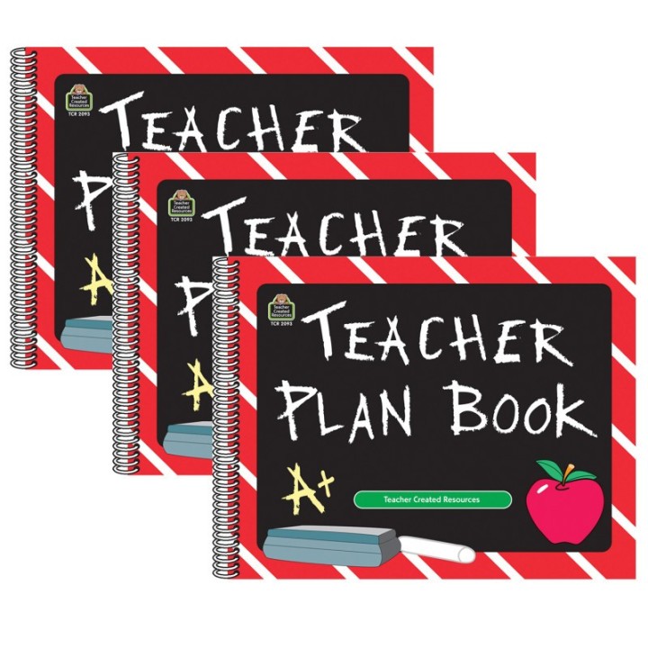 Teacher Created Resources® Chalkboard Teacher Plan Book, Pack of 3