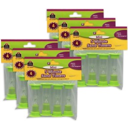Teacher Created Resources® Sand Timer, Mini, 5 Minute, 4 Per Pack, 6 Packs