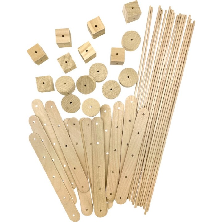 Teacher Created Resources® STEM Basics: Wood Construction Kit - 66 Count
