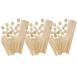 Teacher Created Resources® STEM Basics: Wood Construction Kit - 66 Per Pack, 3 Packs