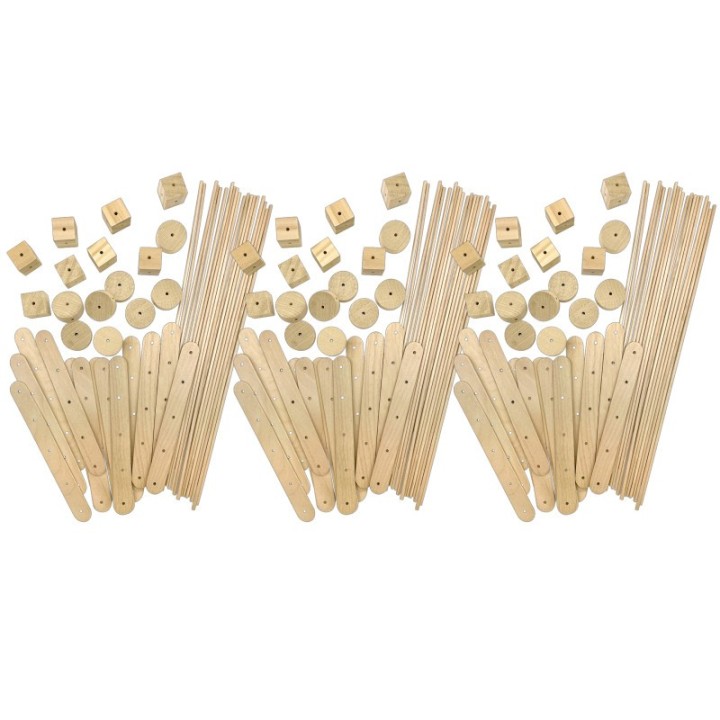 Teacher Created Resources® STEM Basics: Wood Construction Kit - 66 Per Pack, 3 Packs