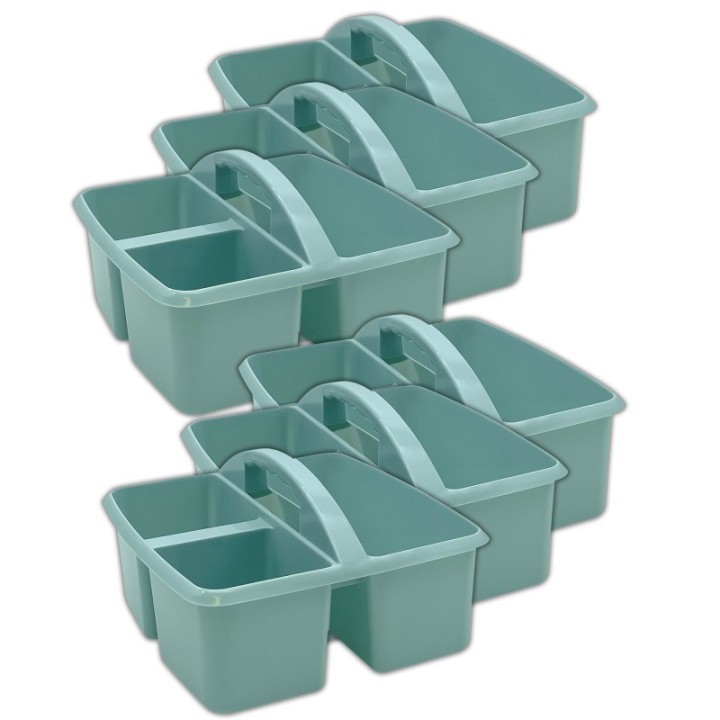 Teacher Created Resources® Plastic Storage Caddy, Calming Blue, Pack of 6