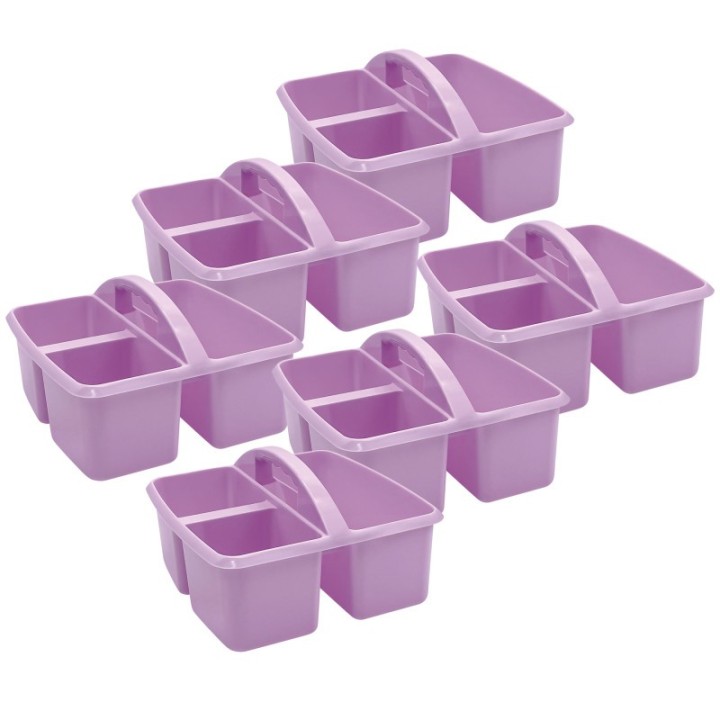 Teacher Created Resources® Plastic Storage Caddy, Lavender, Pack of 6