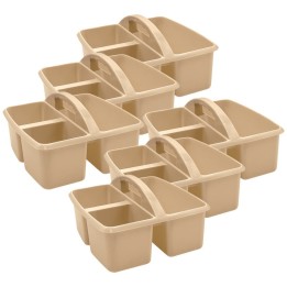 Teacher Created Resources® Plastic Storage Caddy, Light Brown, Pack of 6