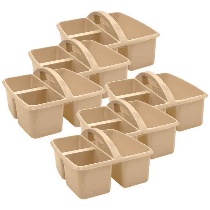 Teacher Created Resources® Plastic Storage Caddy, Light Brown, Pack of 6
