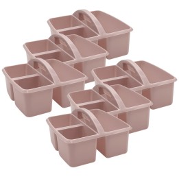 Teacher Created Resources® Plastic Storage Caddy, Light Mauve, Pack of 6