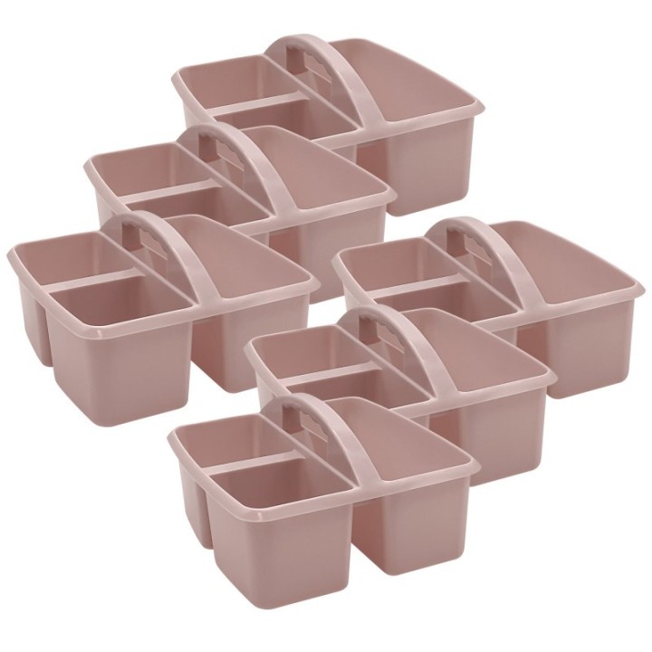 Teacher Created Resources® Plastic Storage Caddy, Light Mauve, Pack of 6