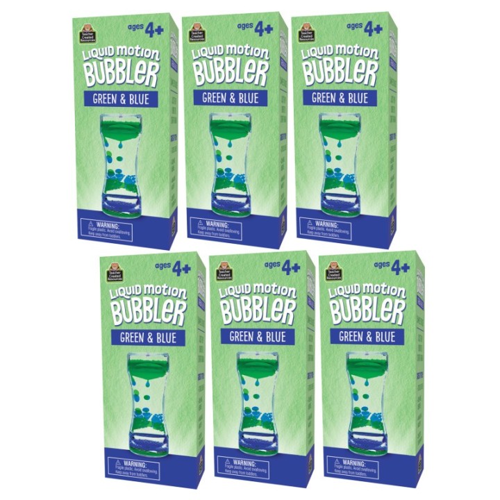 Teacher Created Resources® Liquid Motion Bubbler, Green & Blue, Pack of 6