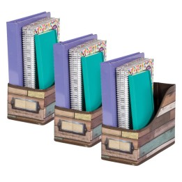 Teacher Created Resources® Reclaimed Wood Design Book Bin, Pack of 3