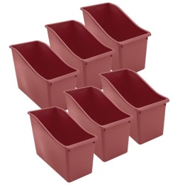 Teacher Created Resources® Plastic Book Bin, Deep Rose, Pack of 6