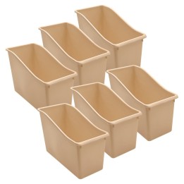 Teacher Created Resources® Plastic Book Bin, Light Brown, Pack of 6