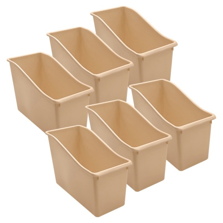 Teacher Created Resources® Plastic Book Bin, Light Brown, Pack of 6