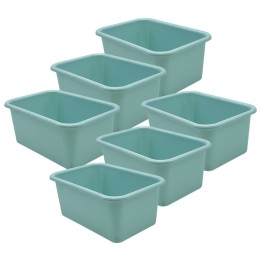 Teacher Created Resources® Small Plastic Storage Bin, Calming Blue, Pack of 6