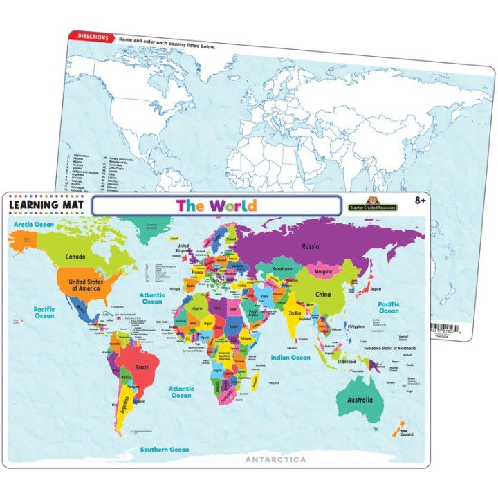 Teacher Created Resources® The World Map Learning Mat