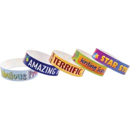 Teacher Created Resources® Positive Reinforcement Brag Bracelets, 10 Designs, Pack of 100