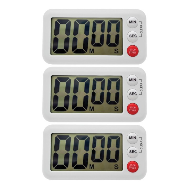 Teacher Created Resources® Magnetic Digital Classroom Timer, White, Pack of 3