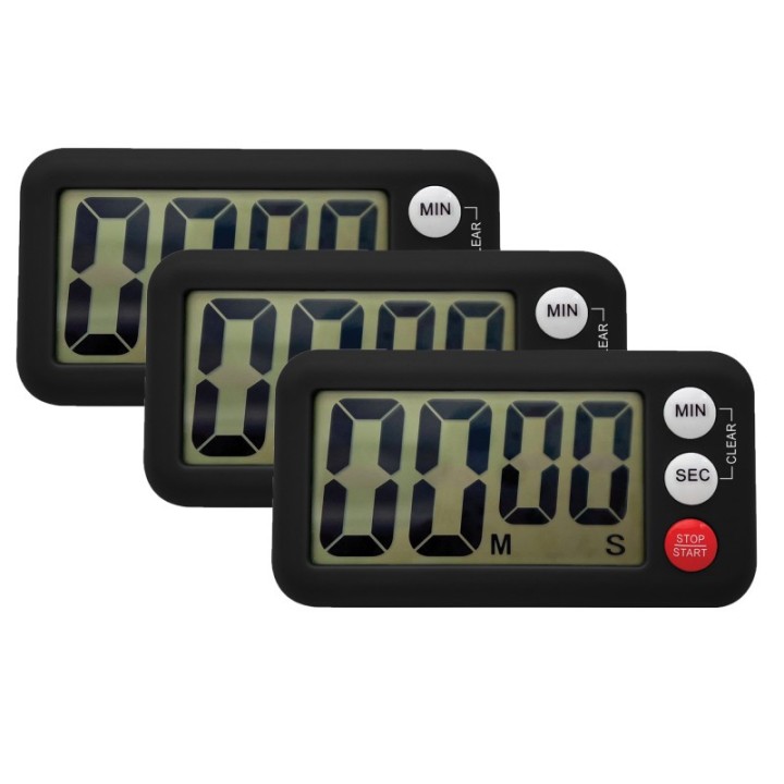 Teacher Created Resources® Magnetic Digital Classroom Timer, Black, Pack of 3