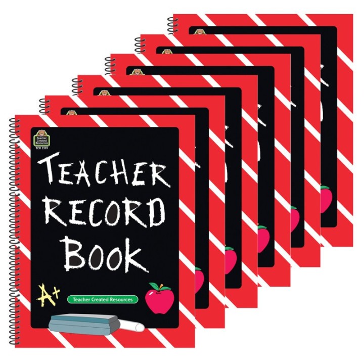Teacher Created Resources® Chalkboard Teacher Record Book, Pack of 6