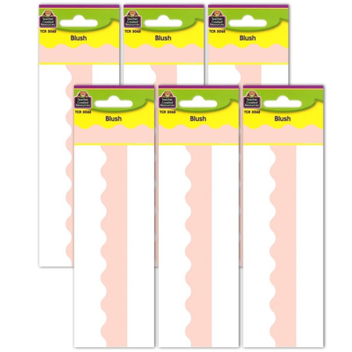 Teacher Created Resources® Blush Scalloped Border Trim, 35 Feet Per Pack, 6 Packs
