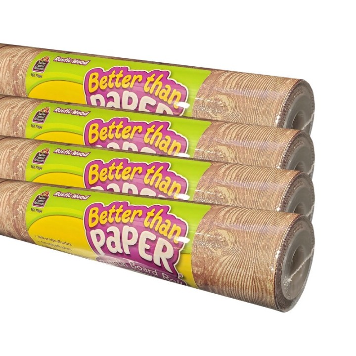 Teacher Created Resources® Better Than Paper® Bulletin Board Roll, 4' x 12', Rustic Wood Design, 4 Rolls