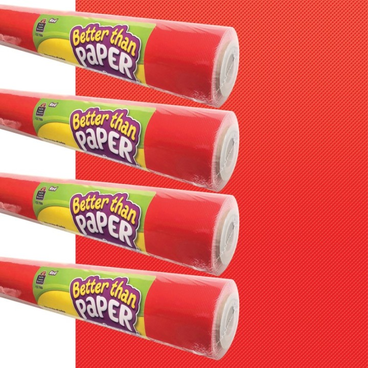 Teacher Created Resources® Better Than Paper® Bulletin Board Roll, 4' x 12', Red, 4 Rolls