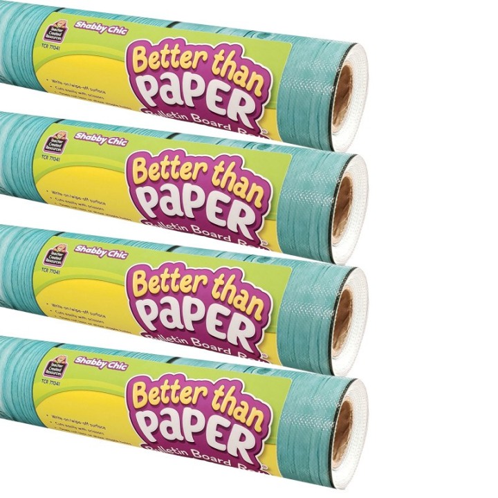 Teacher Created Resources® Better Than Paper® Bulletin Board Roll, 4' x 12', Shabby Chic, Pack of 4