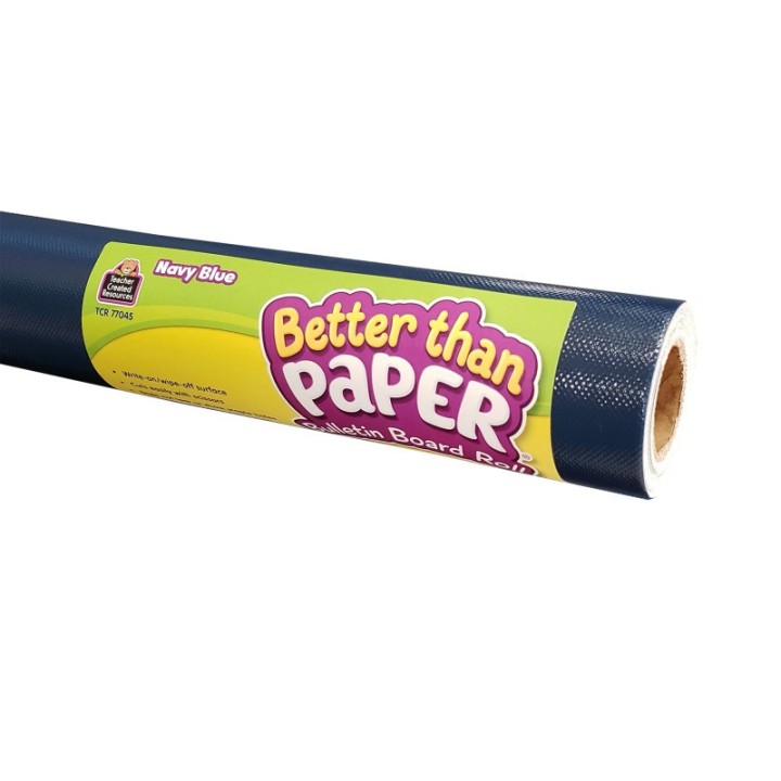 Teacher Created Resources® Better Than Paper® Bulletin Board Roll, 4' x 12', Navy Blue, Pack of 4
