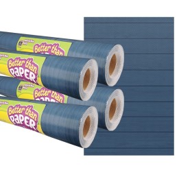 Teacher Created Resources® Admiral Blue Wood Better Than Paper Bulletin Board Roll, 4' x 12', Pack of 4