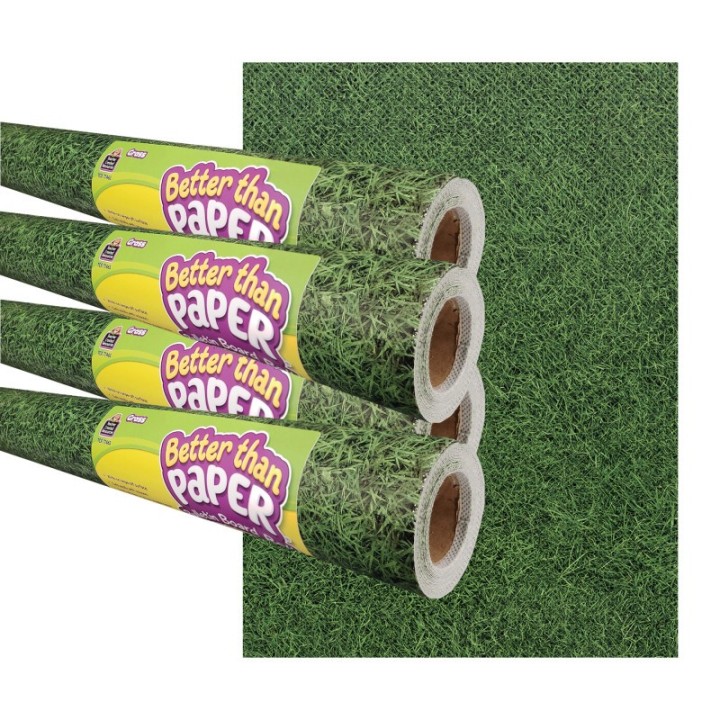 Teacher Created Resources® Grass Better Than Paper Bulletin Board Roll, 4' x 12', Pack of 4