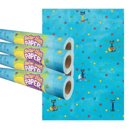 Teacher Created Resources® Pete the Cat Better Than Paper Bulletin Board Roll, 4' x 12', Pack of 4