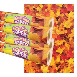 Teacher Created Resources® Fall Leaves Better Than Paper Bulletin Board Roll, 4' x 12', Pack of 4
