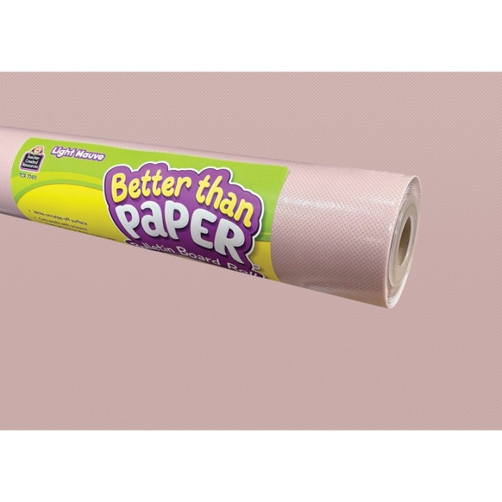 Teacher Created Resources® Light Mauve Better Than Paper Bulletin Board Roll, 4' x 12', Pack of 4