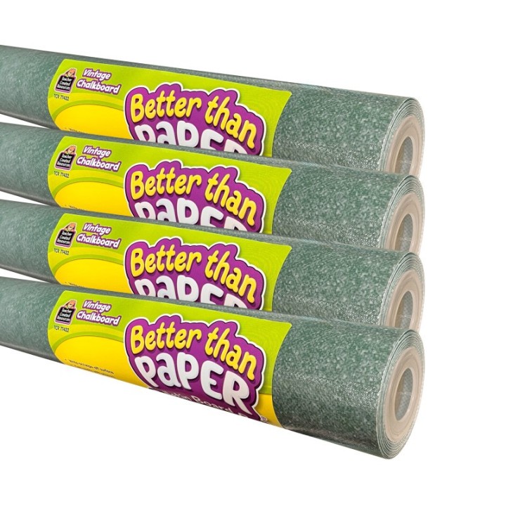 Teacher Created Resources® Better Than Paper® Bulletin Board Roll, Vintage Chalkboard, 4-Pack