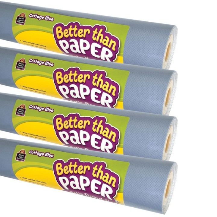 Teacher Created Resources® Better Than Paper® Bulletin Board Roll, Cottage Blue, 4-Pack