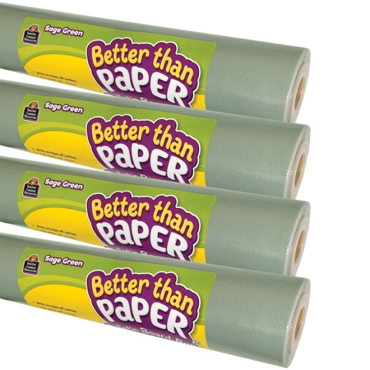Teacher Created Resources® Better Than Paper® Bulletin Board Roll, Sage Green, 4-Pack