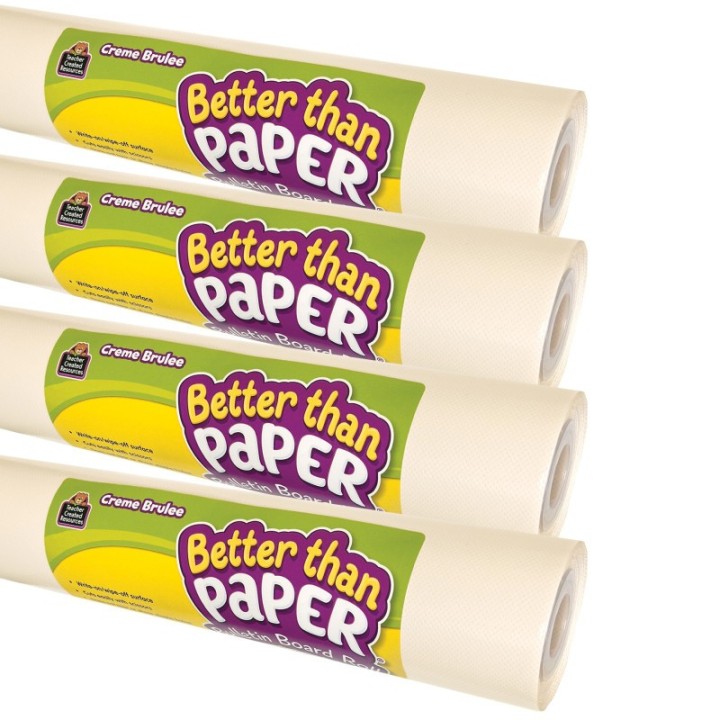 Teacher Created Resources® Better Than Paper® Bulletin Board Roll, Creme Brulee, 4-Pack