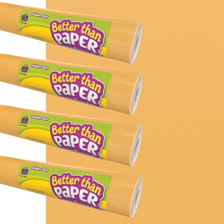 Teacher Created Resources® Better Than Paper® Bulletin Board Roll, 4' x 12', Golden Sun, 4-Pack