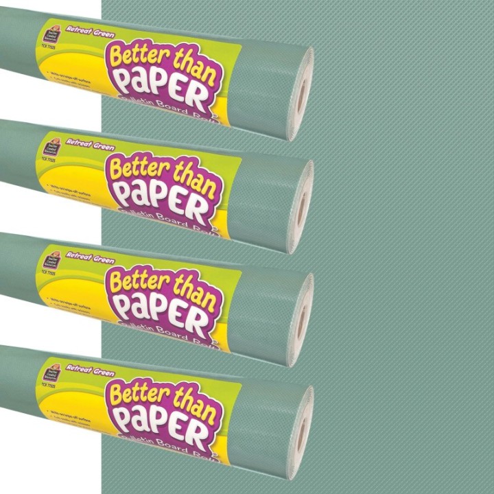 Teacher Created Resources® Better Than Paper® Bulletin Board Roll, 4' x 12', Retreat Green, 4-Pack