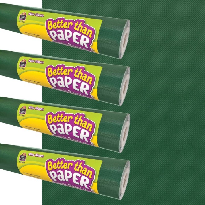 Teacher Created Resources® Better Than Paper® Bulletin Board Roll, 4' x 12', Pine Green, 4-Pack