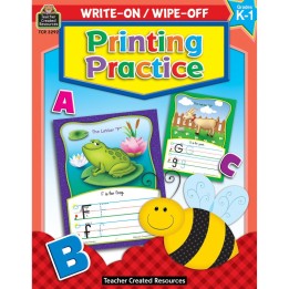 Teacher Created Resources® Printing Practice Write-On Wipe-Off Book, Grade K-1