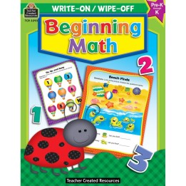 Teacher Created Resources® Beginning Math Write-On Wipe-Off Book, Grade PK-K