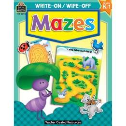 Teacher Created Resources® Mazes Write-On Wipe-Off Book, Grade K-1