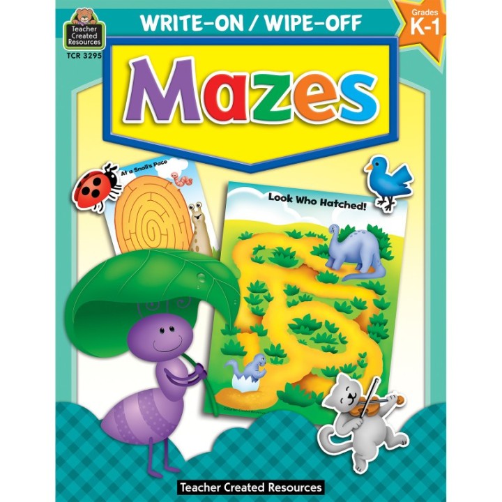 Teacher Created Resources® Mazes Write-On Wipe-Off Book, Grade K-1
