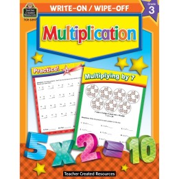 Teacher Created Resources® Multiplication Write-On Wipe-Off Book, Grade 3