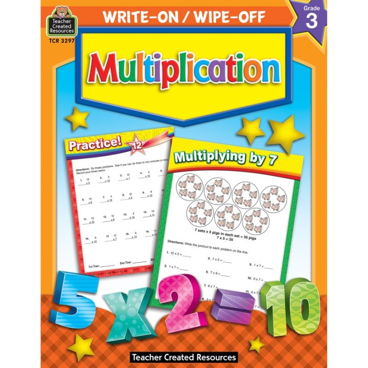 Teacher Created Resources® Multiplication Write-On Wipe-Off Book, Grade 3