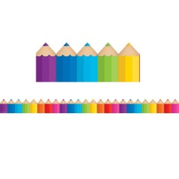 Teacher Created Resources® Colored Pencils Die-Cut Border Trim, 35 Feet