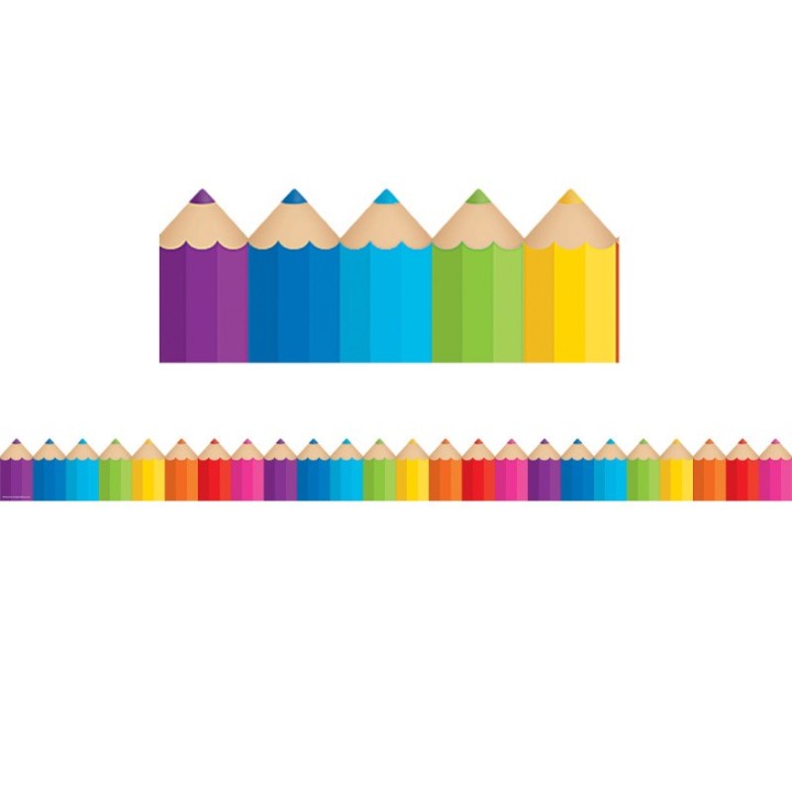 Teacher Created Resources® Colored Pencils Die-Cut Border Trim, 35 Feet