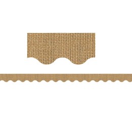 Teacher Created Resources® Burlap Design Scalloped Border Trim, 35 Feet